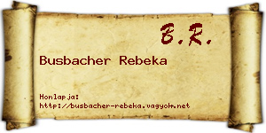 Busbacher Rebeka névjegykártya